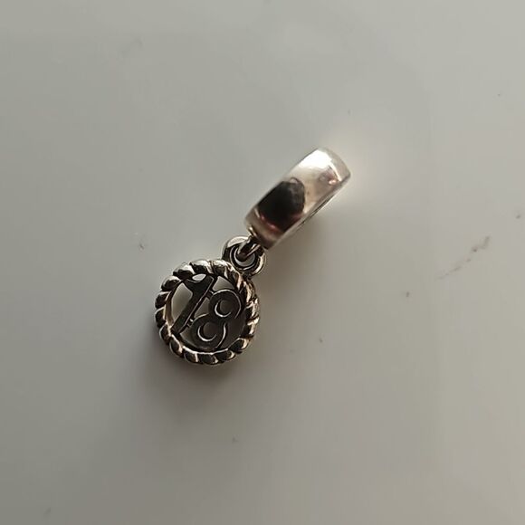 Pandora Authentic 18th Celebration Dangle Charm 925 ALE Sterling Silver - Picture 15 of 16